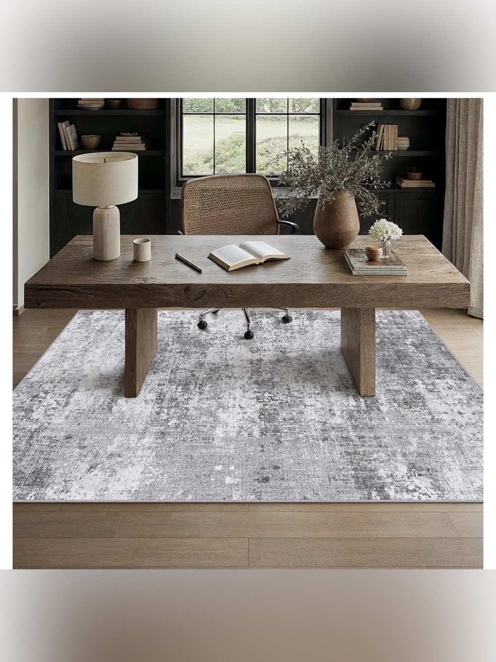 Abstract Grey 5x7 Area Rug - Picture 3 of 4